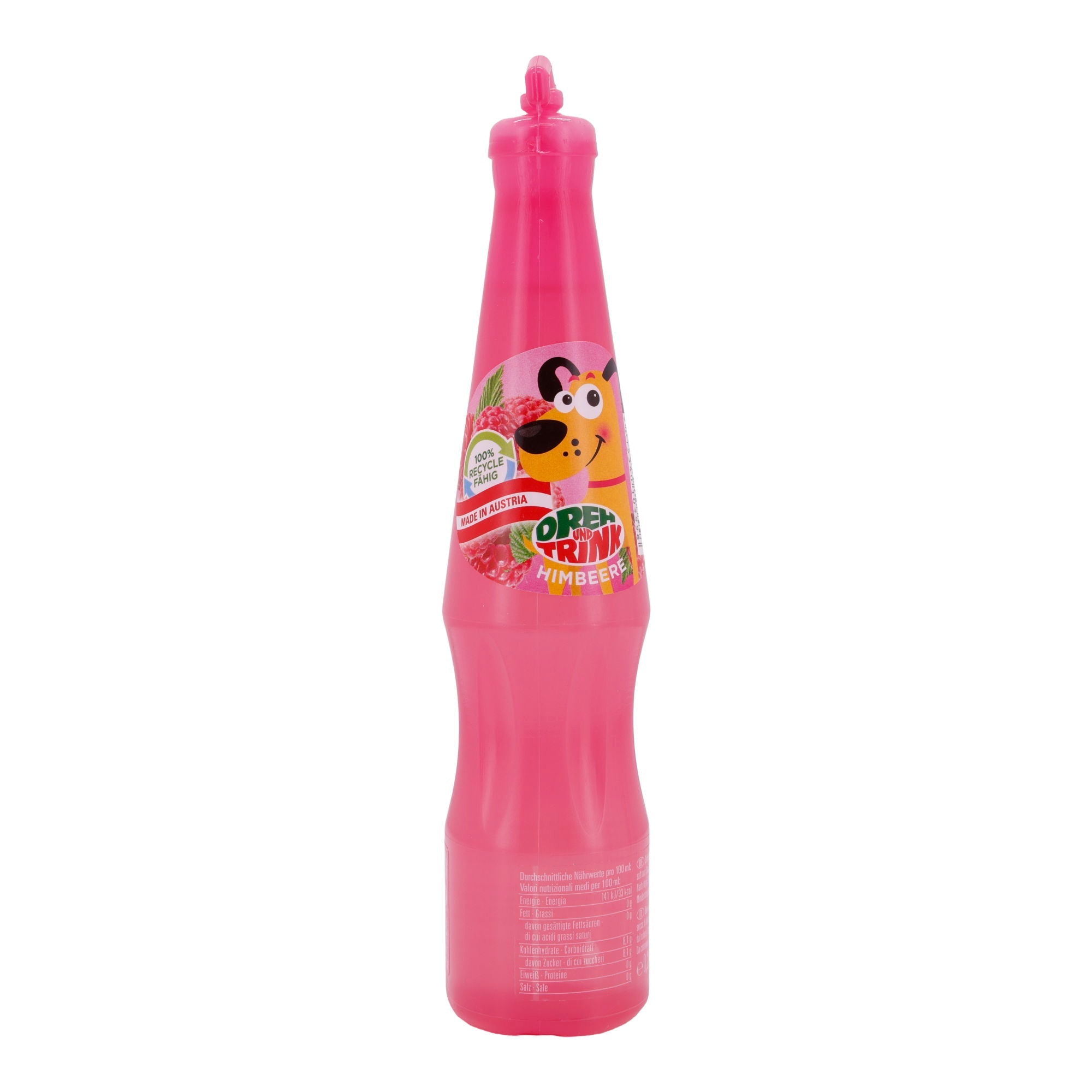 Kindergetränk Dreh und Trink | Himbeergeschmack | Vegan & BPA-frei | 100% recyclebar | 200 ml Dreh & Trink